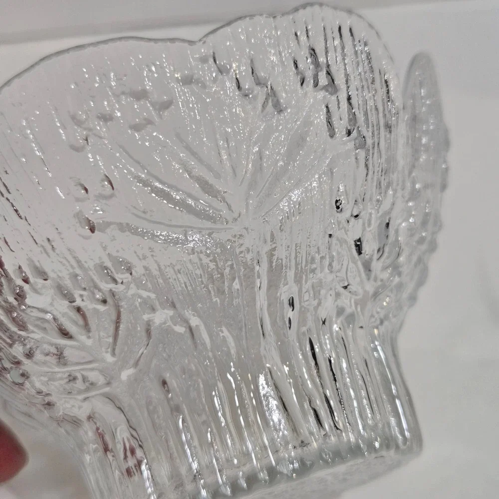 1980's Finnish Lasisepat for Dansk Cow Parsely Textured Clear Bowl 5